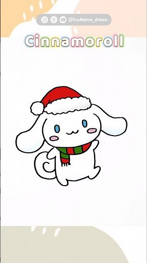 如何畫大耳狗 | 聖誕節 | How to draw Christmas Cinnamoroll #ivymama