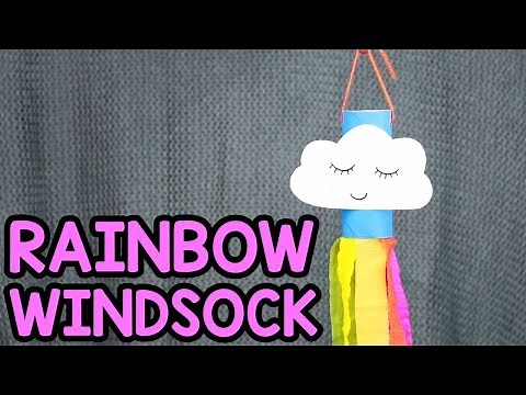 How to Make Rainbow Windsock Paper Roll Craft for Kids