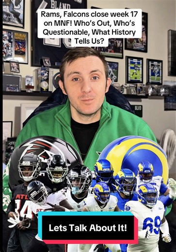 Week 17 closes with Rams vs Falcons on Monday Night Football, and injuries headline a matchup with real NFC implications. Los Angeles enters in a must-win scenario to keep No. 1 seed hopes alive after a Week 16 overtime loss to Seattle. Atlanta is eliminated but riding a two-game win streak with Kirk Cousins and has a chance to play spoiler at home. Game Info: WHERE: Mercedes-Benz Stadium (Atlanta) WHEN: 8:15 p.m. ET HOW TO WATCH: ESPN, NFL Atlanta Falcons Injury Report: • Mike Hughes (CB) — OUT