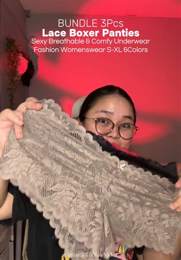 3Pcs Lace Boxer Panties - Comfort and Style for Women