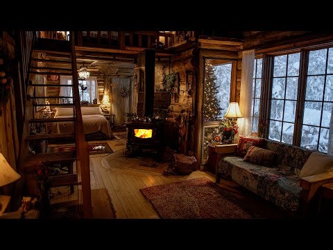 🔴Snow Falling Where the Cabin Learned to Rest | Cozy Fireplace Sounds for Deep Sleep and Calm 🔥