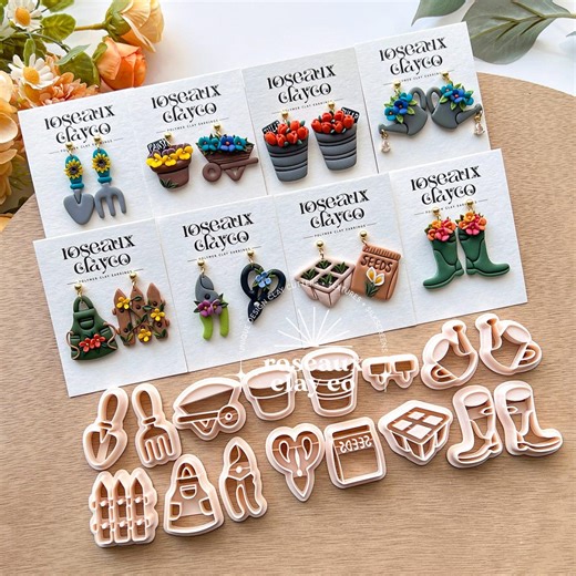 Spring Garden Polymer Clay Cutters | Earring Cutter Set | Clay Jewelry Tools - Etsy