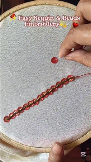 ✨ Easy Sequin & Beads Embroidery | Simple Hand Embroidery Tutorial 💫