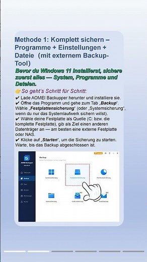 Programme weg nach Windows-Neuinstallation? Das musst du vorher tun!#windows #upgrade #data #backup