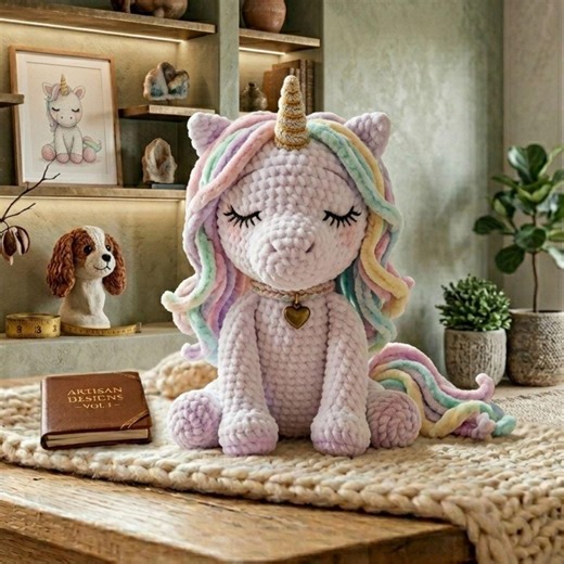Unicorn Amigurumi Crochet Pattern: Velvet Plush Doll PDF Download - Etsy