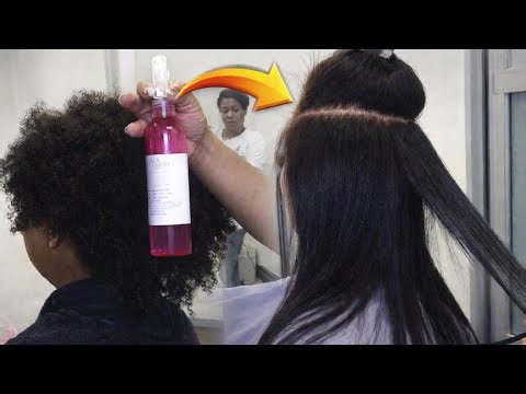 Grey Coverage on Curly Hair + Silky Silk Press | Easy Natural Hair Transformation