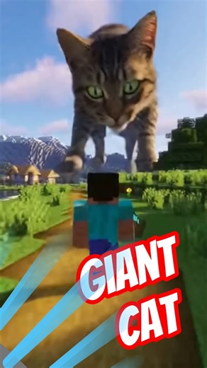 Minecraft realistic giant cat chase #minecraft #minecraftrealistic #memes #minecraftshorts #funny