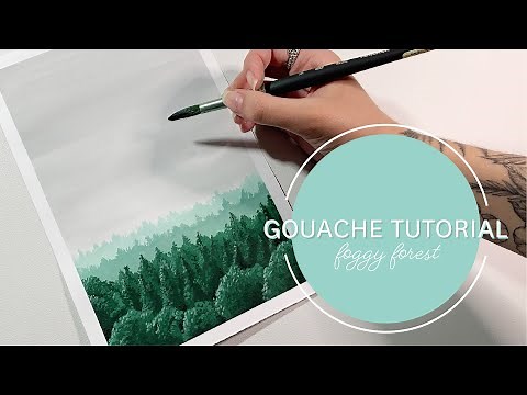 HOW TO PAINT: FOGGY FOREST // Gouache Painting Tutorial