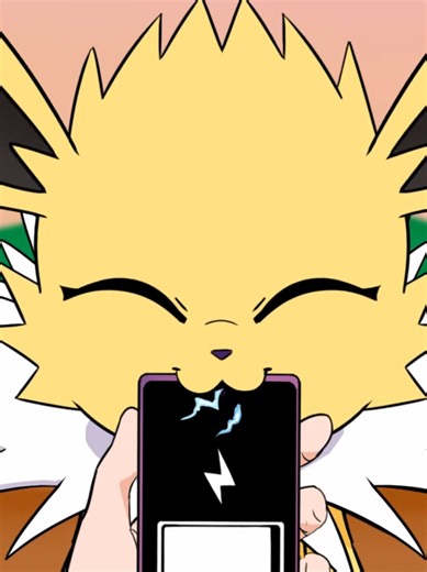 a very adorable animation made by @doubleWbrothers 👑 #pokemon #eeveelution #jolteon #adorable #shock