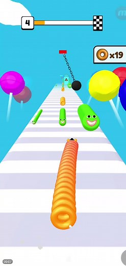 Fun Mobile Game Featuring a Cartoon Orange Snake