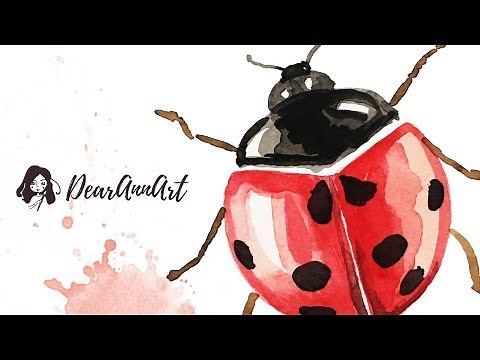 Paint LADYBUG with WATERCOLOR in 3 minutes!
