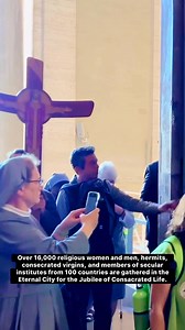 7.3K views · 658 reactions | Over 16,000 religious women and men, hermits, consecrated virgins, and members of secular institutes from 100 countries are gathered in the Eternal City for the Jubilee of Consacrated Life. #catholicgospelmedia #church #catholicchurch | Catholic Gospel Media | Facebook