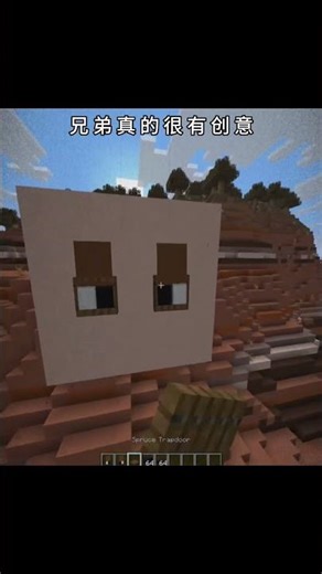 Taking 'blockhead' to a whole new level. 🧱👀 #minecraft