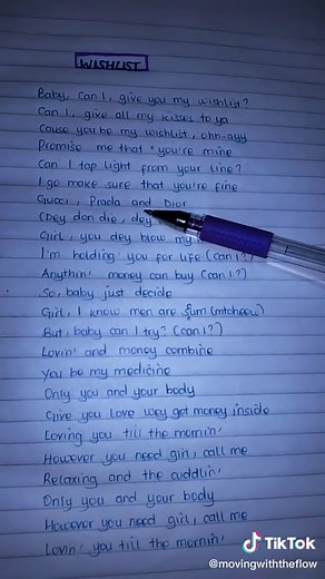 Wishlist Song Lyrics | TrendyBeatz