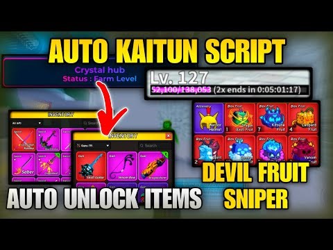 🎉 Blox Fruits Script *NO KEY* AUTO KAITUN 1 - MAX LVL • FRUIT SNIPER, UNLOCK ALL SWORD & GUN