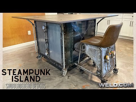 Custom Kitchen Island - Inspired by Steampunk Design