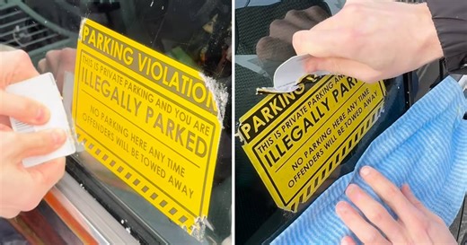 Ontario business under fire for slapping difficult-to-remove 'no parking' stickers on cars