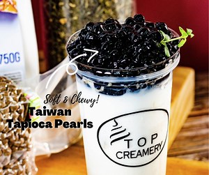 4.6K views · 77 reactions | Make your drinks extra yummy by adding Top Creamery's Taiwan Tapioca Pearls. This chewy and tasty pearls will surely have your customers coming back for more! Order now: https://www.topcreameryshop.com/products/tapioca-pearl #BeOnTop | TOP Creamery | Facebook