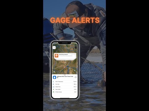 Stream Gage Alerts within the FlyFishFinder app