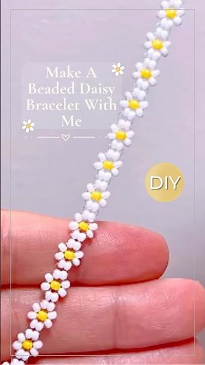 Make A Beaded Daisy Bracelet With Me 🌼✨ | Seed Bead Jewelry DIY #ShortVideo #DIY #Handmade