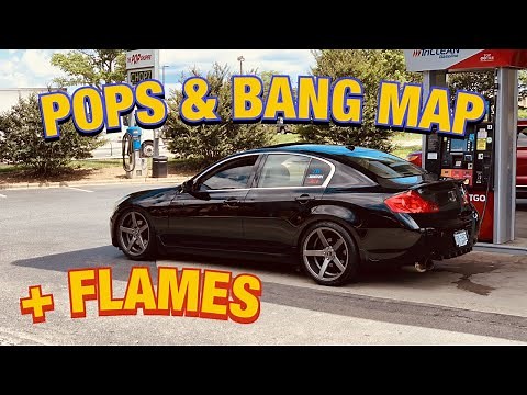 POPS and BANG Tune Map on TUNED G35 SEDAN + Best of FLAMES AND BANGS