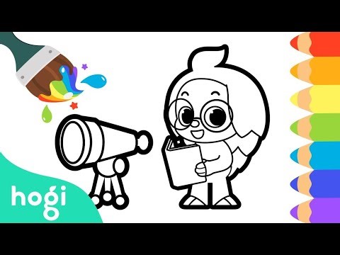 Drawing and Colouring Pinkfong hogi for kids and toddlers, Colouring page