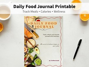 Daily Food Journal Printable | Food Diary & Food Tracker | Calorie Tracker | Printable Food Log | Instant Download PDF - Etsy
