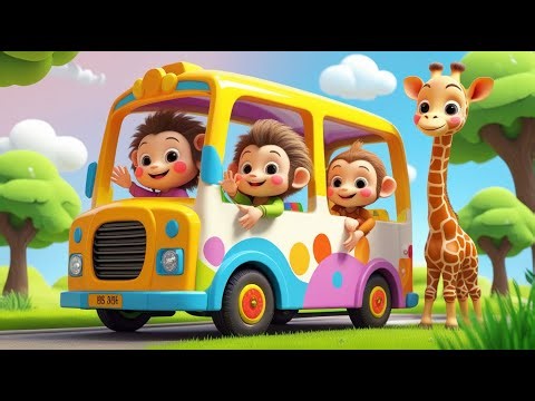 🚌🐾 Animals on the Bus Song for Kids | Fun Nursery Rhyme & Cartoon Animation 🎶✨