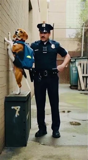 Drug dealing dog gets arrested by the police officer