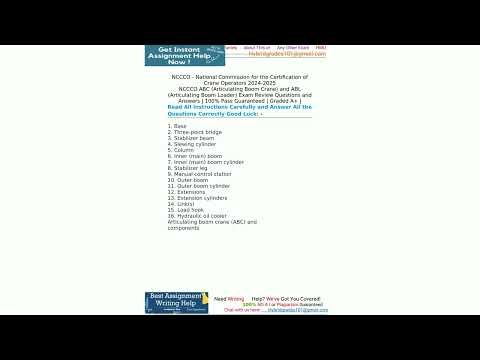 NCCCO National Commission for the Certification of Crane Operators 20242025 NCCCO ABC Articulating