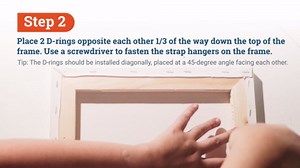 PHS Heavy Duty D Ring Picture Hangers - 100 Pack - 2 Hole with Screws - D Rings Heavy Duty, Painting Hangers, Support 40 lbs