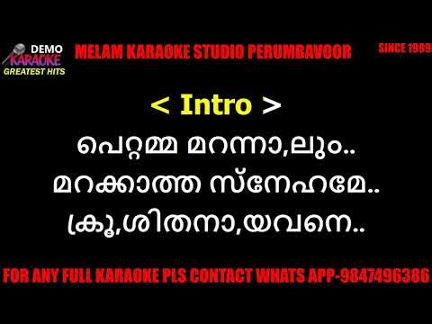 Pettamma marannalum karaoke with lyrics malayalam