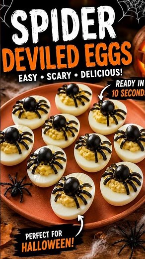 SPIDER DEVILED EGGS 🕷️🥚 The EASIEST Halloween Appetizer!