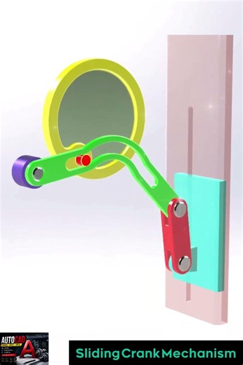 Sliding Crank Mechanism Animation | Mechanical Engineering Motion Explained #shorts