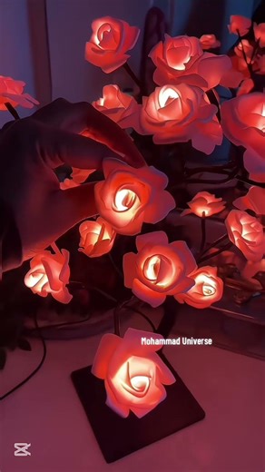 আপনার রুমকে করে তুলুন আরও সুন্দর 🌹✨24 LED Rose Flower Tree Lamp – #homedecor #MohammadUniverse