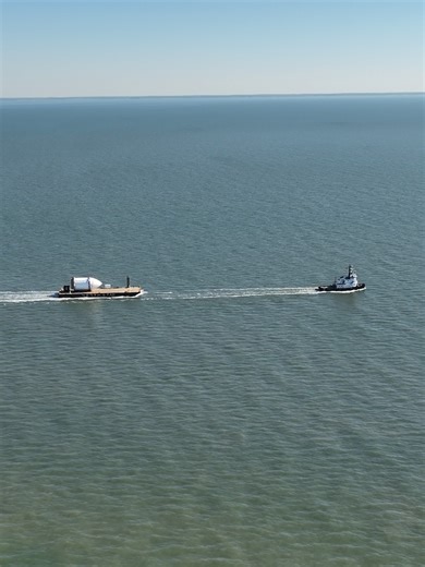 Rocket Ship Passes Stunning Chesapeake Bay Lighthouse