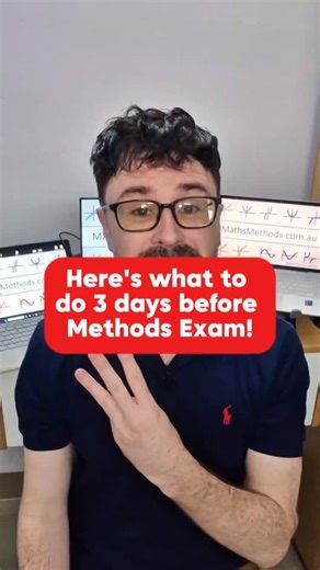 1.2K views | VCE Maths Methods exam is only 3 days away, here's what to do! #mathsmethods #australia #exam #atar #vce | MathsMethods.com.au | Facebook