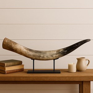 Rustic Bull Horn on Stand: Authentic Viking Home Decor | Natural Horn - Etsy