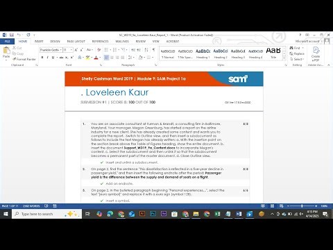 Word Module 9 Project | SC_WD19_9a | Shelly Cashman Word 2019 | Module 9: SAM Project 1a