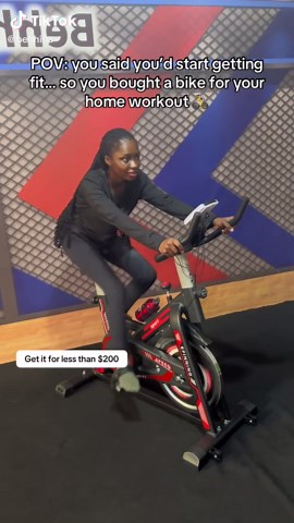 Getting your cardio in without leaving home😌… #homeworkout #fitnessfromhome #cardioathome #stationarybike #homegymequipment
