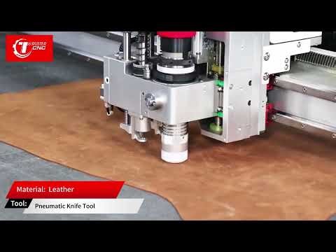 Single leather cutting machine with pneumatic knife