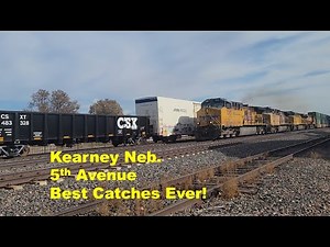 5th Ave Crossing Kearney Neb - Virtual Railfan Camera - Lots of Action