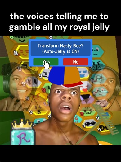 the voices telling me to gamble all my royal jelly #beeswarmsimulator #fyp #robloxfyp #beeswarmsimulatorroblox #beeswarmsimulator🐝 #beeswarmsim #beesmas #robloxgames #beeswarmsimulatormeme #roblox
