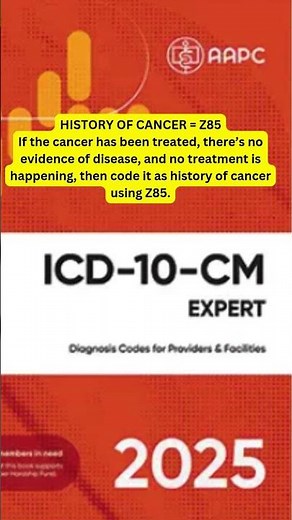 Active vs History of Cancer #MedicalCoding #ICD10 #CancerCoding #Shorts
