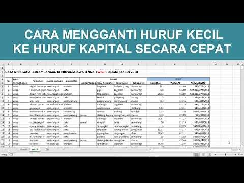 Cara merubah huruf kecil ke huruf kapital pada excel dengan cepat