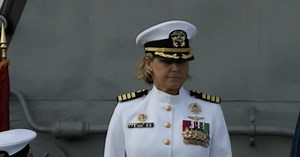 US Navy carrier deploys with first female captain