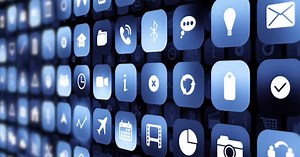 Animated Digital Application Icons Technology Background