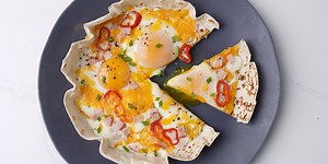 Easy Breakfast Tortilla Pizza