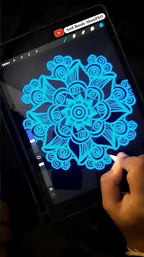 Digital Mandala Art on iPad | Art Therapy 💆‍♀️ #shorts #ytshorts