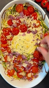 Baked zoodles by @nisi_cherie . Ingredients (2 servings): 🔸500g zucchini (sliced into spirals) 🔸150g cream cheese 🔸200g cocktail tomatoes 🔸1 small red onion 🔸 a little salt 🔸Parmesan ▶️ Place in a casserole dish as shown. Bake in a preheated oven at 220 degrees top/bottom for 20 minutes. Then stir and sprinkle with Parmesan. • ➖➖➖➖➖➖➖➖➖➖➖➖➖➖ #ketogeniclife #ketosnacks #ketomeals #ketobreakfast #sugarfree #ketolove #ketofriendly #lowcarbfood #ketogeniclifestyle #ketojourney #ketoforbeginner